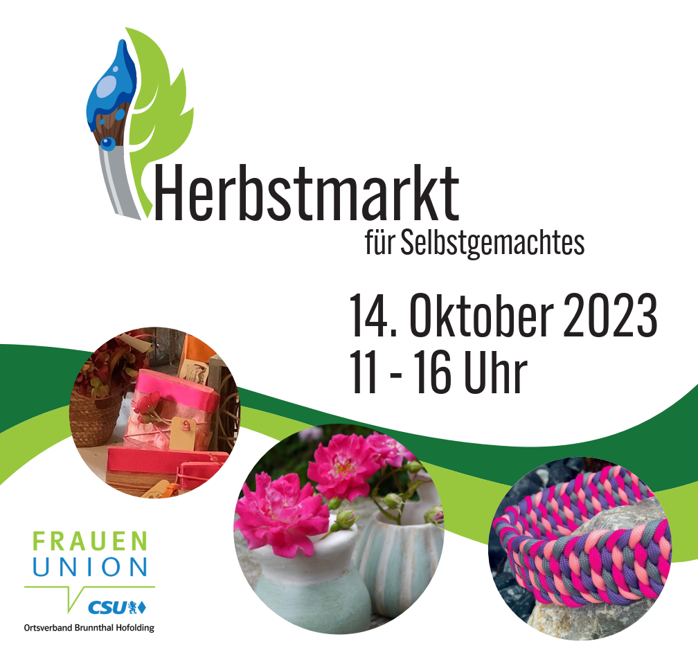 Plakat zum Herbstmarkt der Frauenunion Brunnthal Hofolding