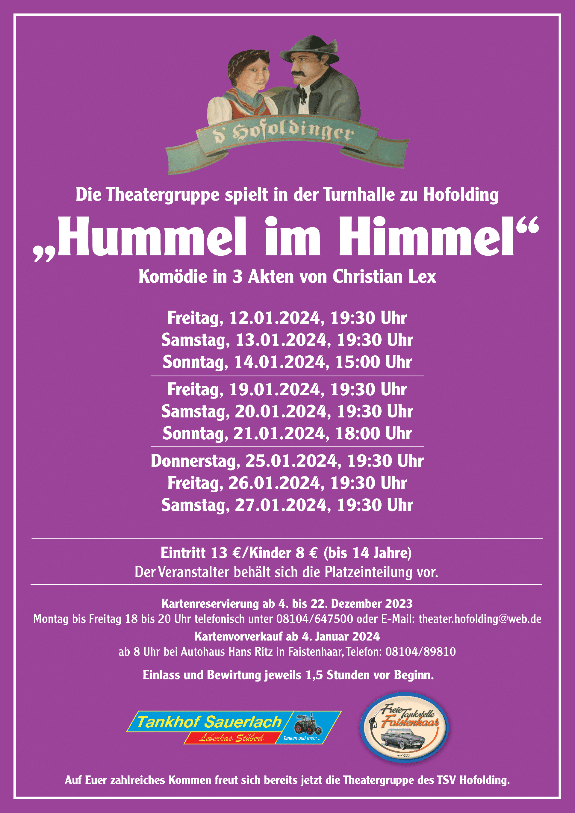 Plakat für Theaterstück Hummel im Himmel