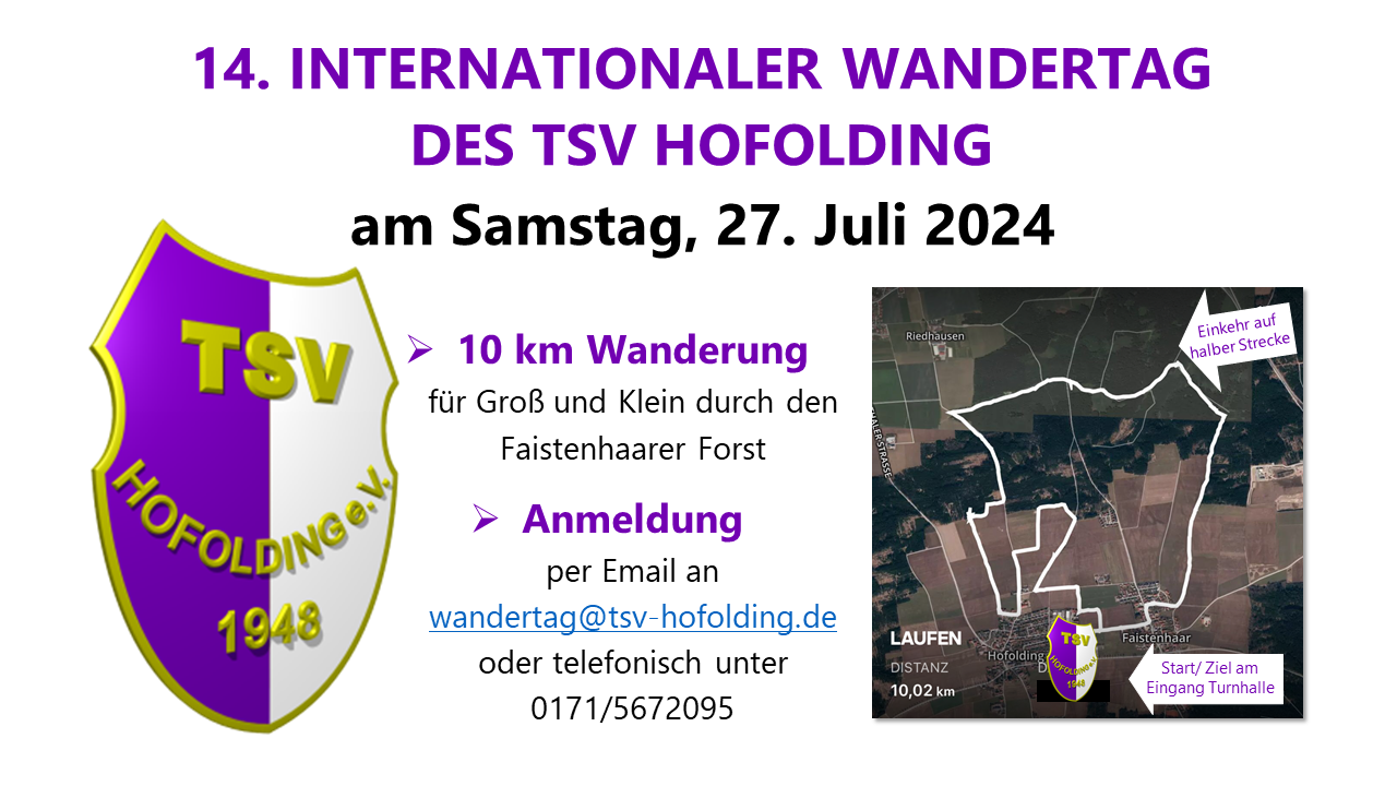Anzeige Wandertag des TSV Hofolding